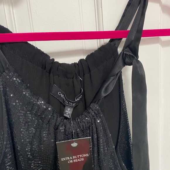 Carmen Marc Valvo | Black Drape top - Picture 6 of 6